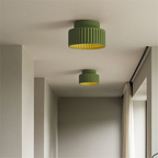 Pleated Ceramic Flush Ceiling Light, Ribbed Design - view 4