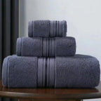 Cotton Bathroom Towel Set – 3 Pieces – image 2