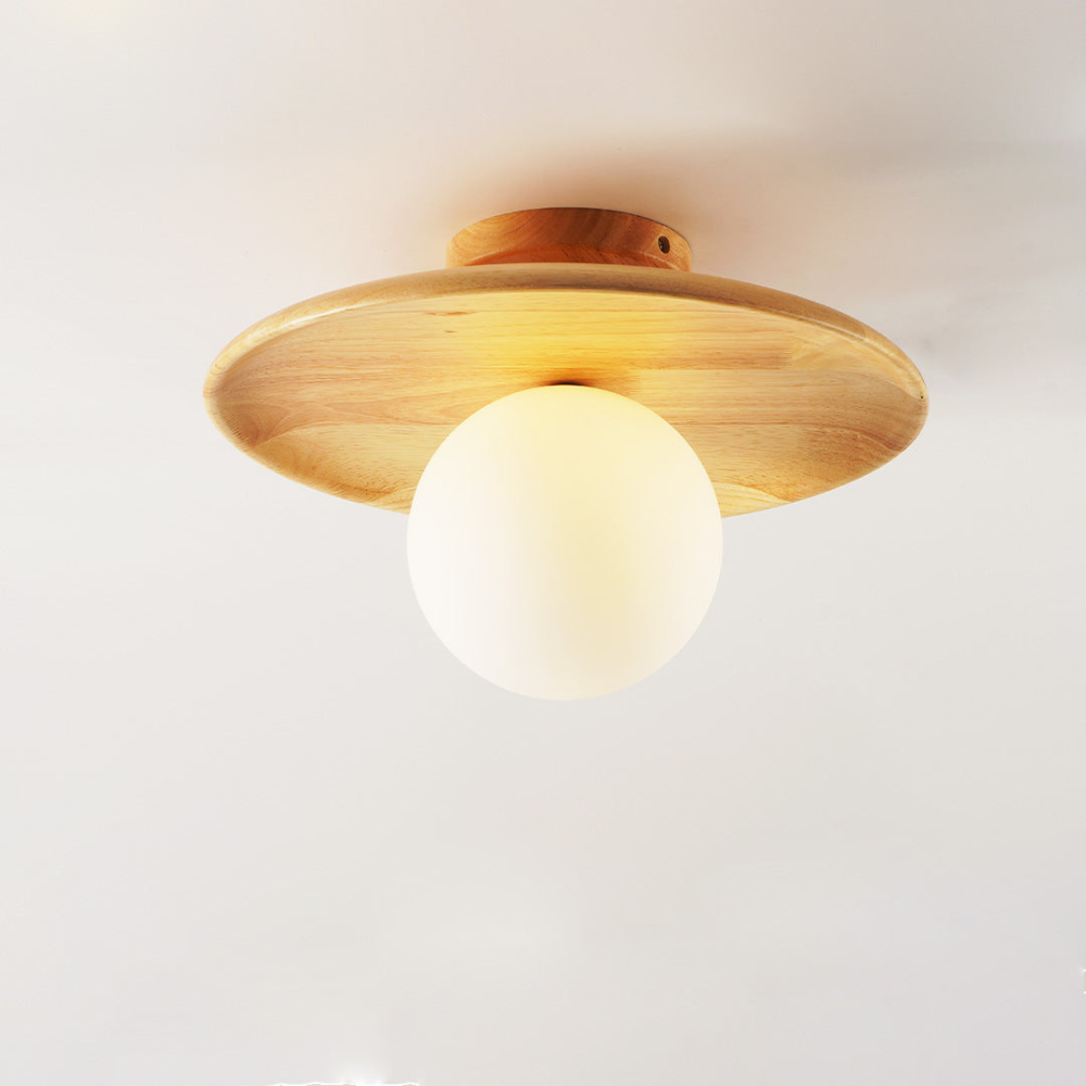 Wood-Shade LED Flush Ceiling Light, Scandinavian Style - view 22