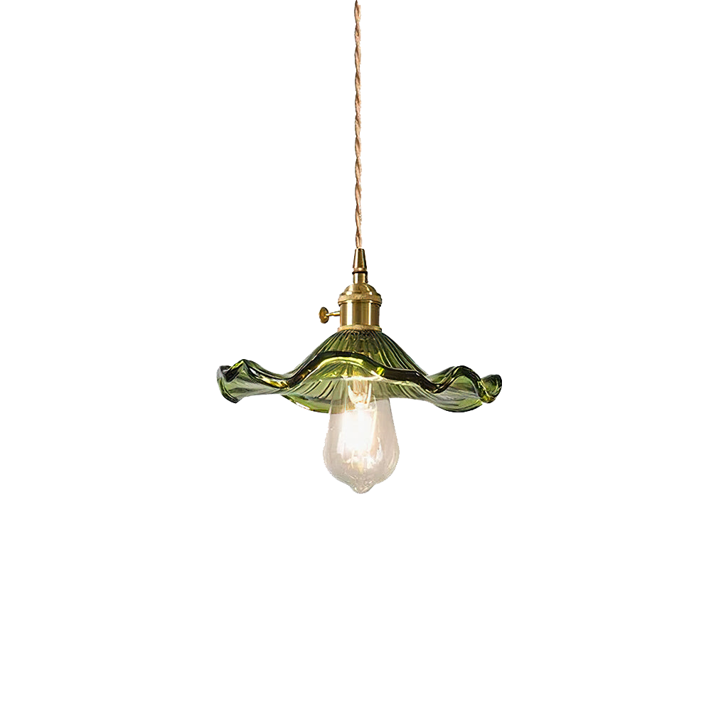 Glass Petal Pendant Light with Brass Fittings - view 17