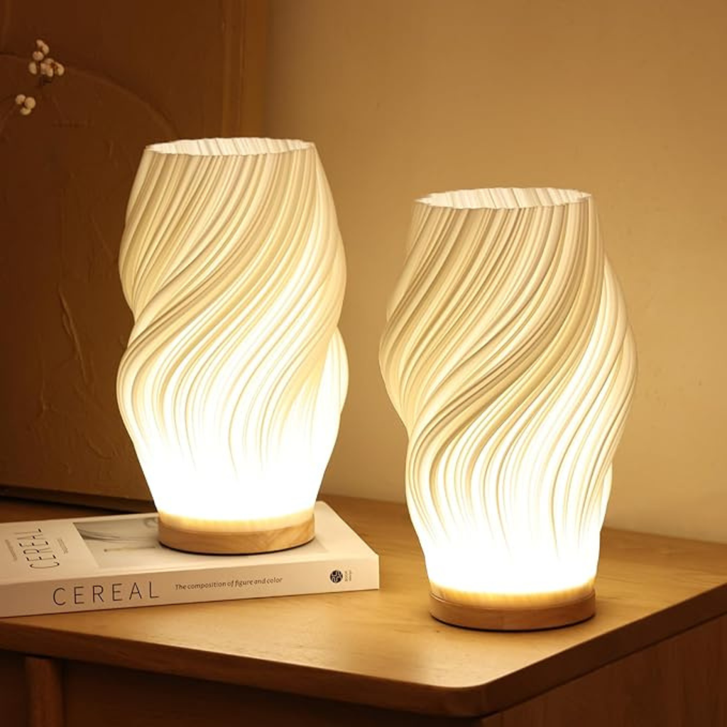Textured Vase-Shaped LED Bedside Lamp with USB Cord - view 3