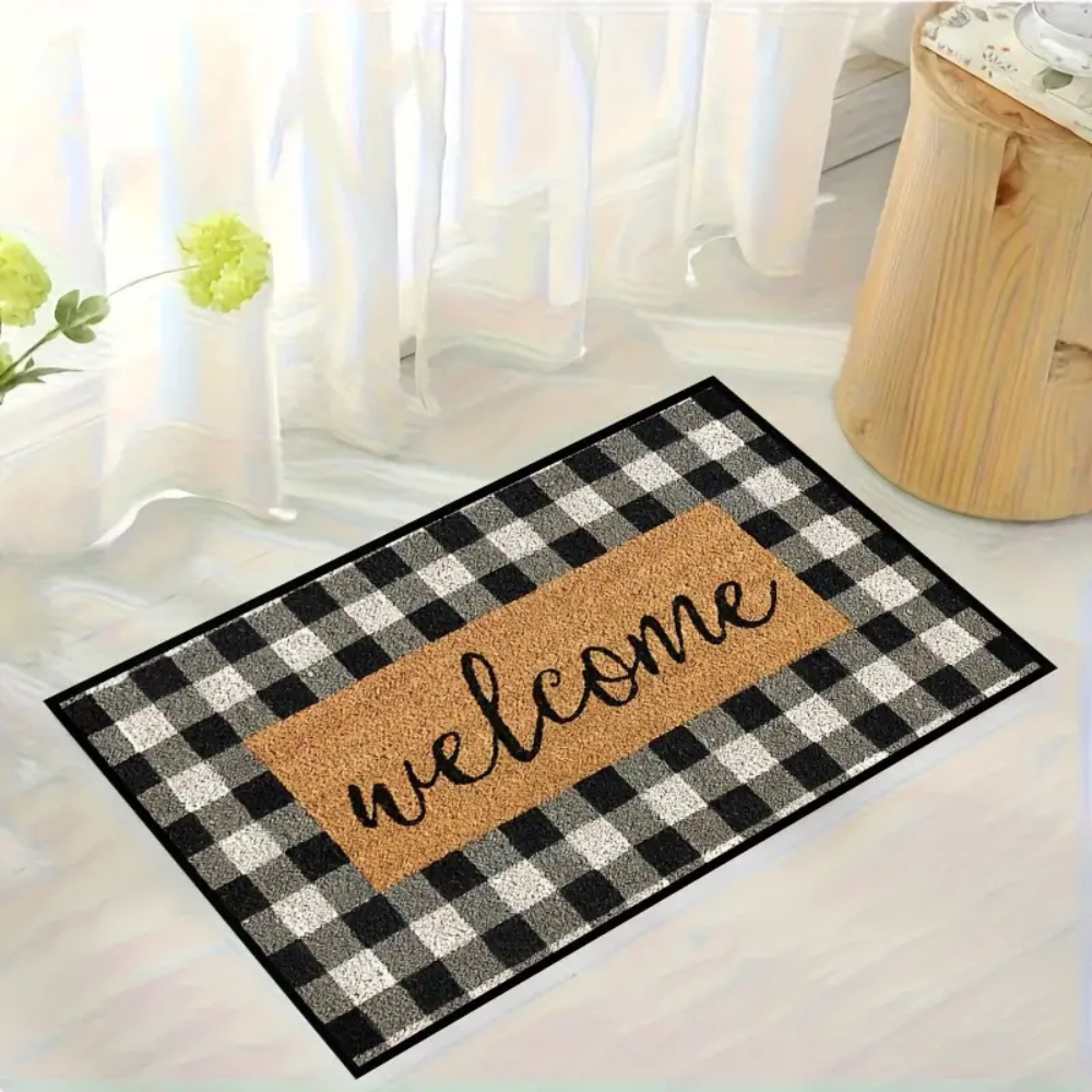 Buffalo Check Coir Doormat – image 1