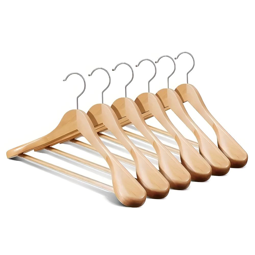 Wide-Shoulder Wooden Suit Hanger with Swivel Hook – image 3