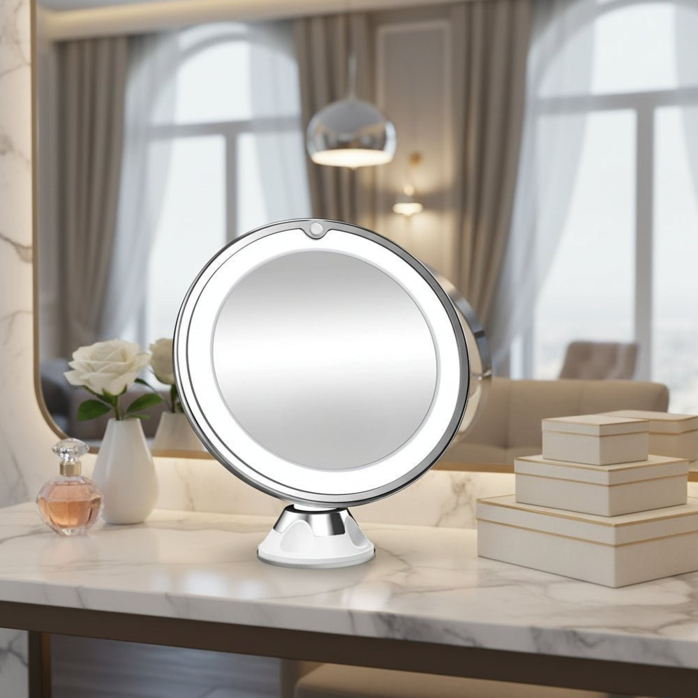 Portable LED Makeup Mirror with 10x Magnification - view 2