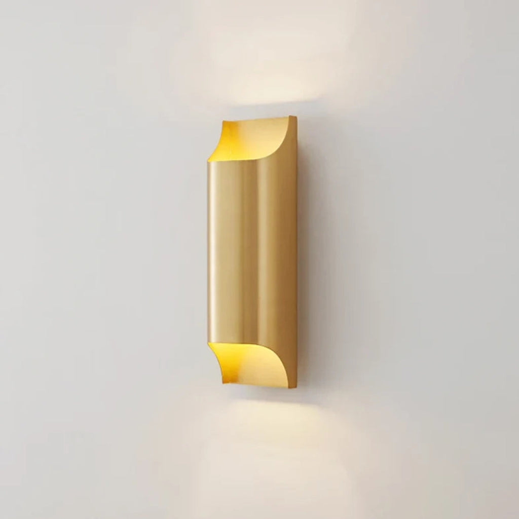 Metal LED Wall Sconce with Gold-Tone Interior - view 7