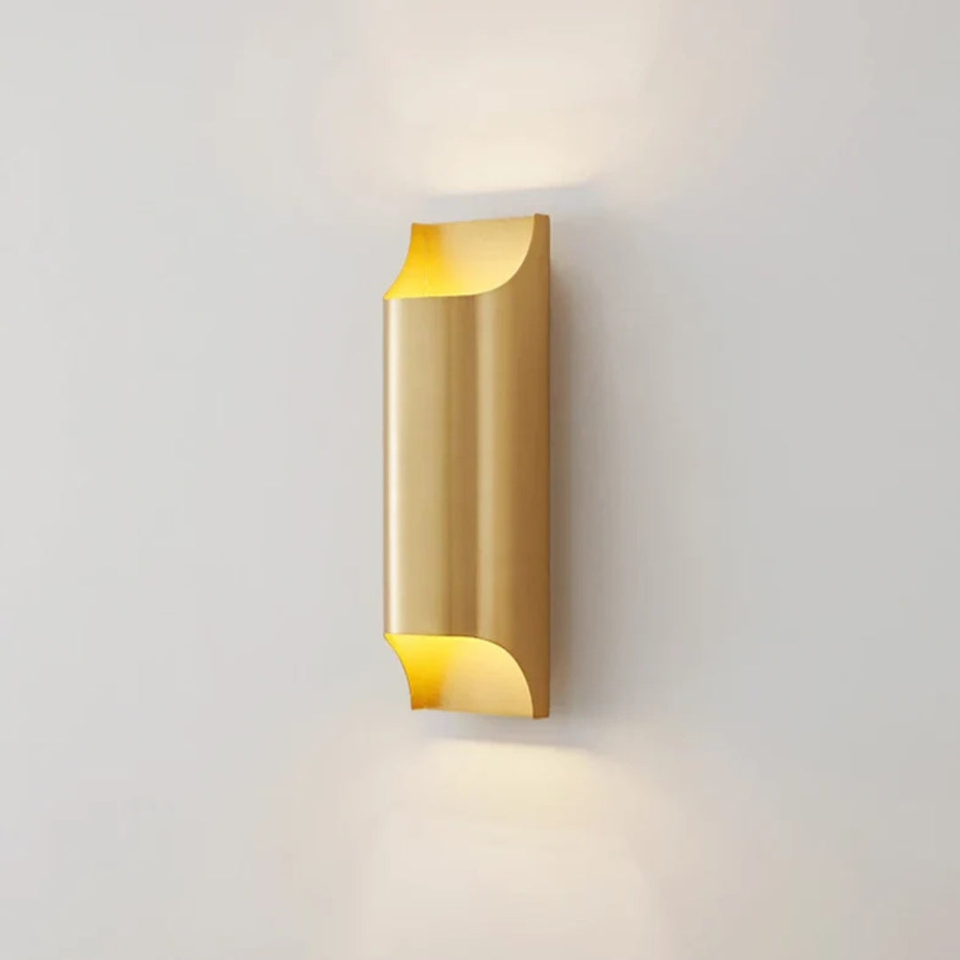 Metal LED Wall Sconce with Gold-Tone Interior - view 7