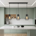 Geometric Wire Cage Pendant Light, Industrial Metal Design - view 2