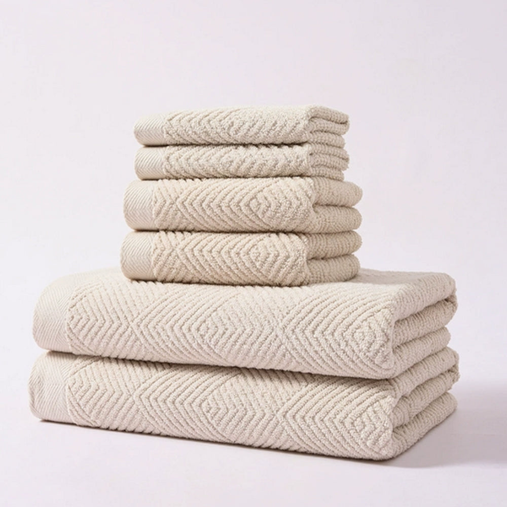 Cotton Bathroom Towel Set – 6 Pieces – image 1