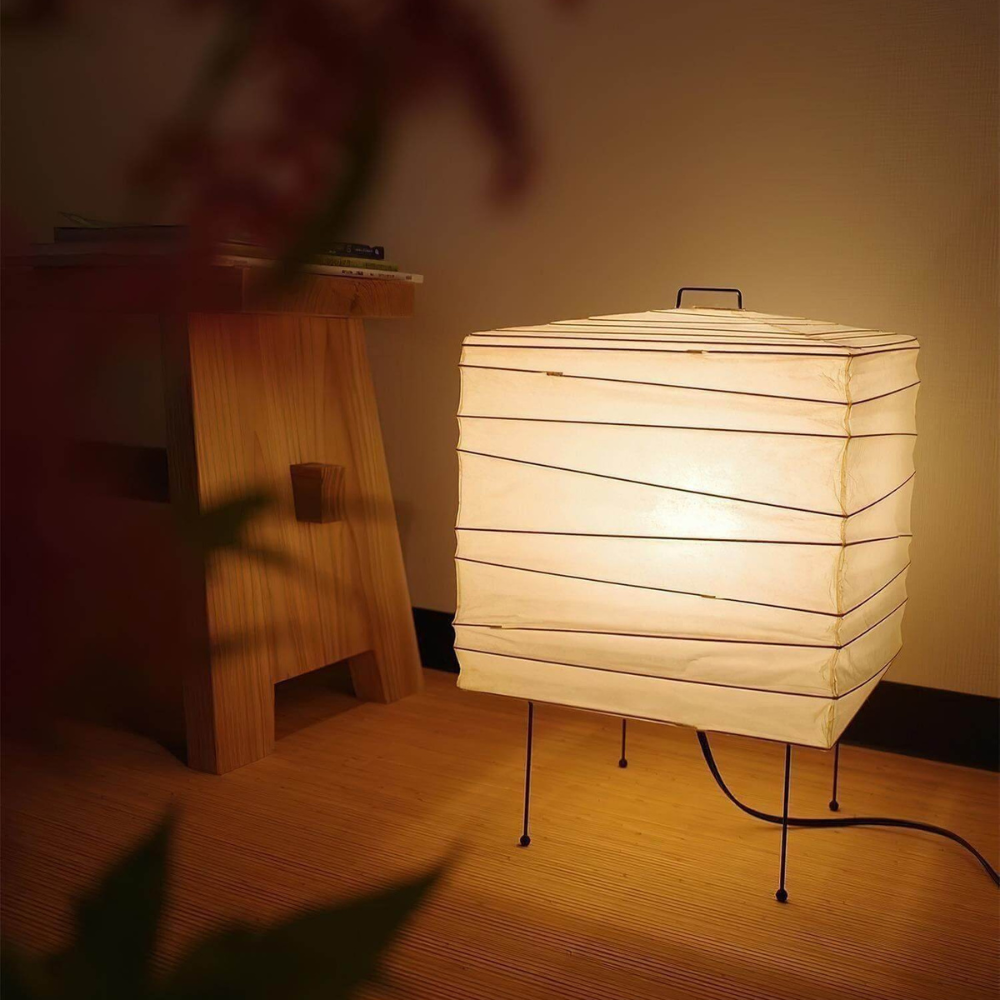 Paper Lantern Table Lamp with Metal Handle, UK Plug - view 24