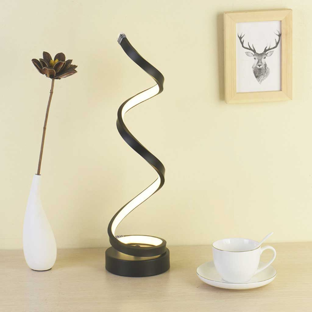 Spiral LED Table Lamp with Dimmable USB Lighting - view 8