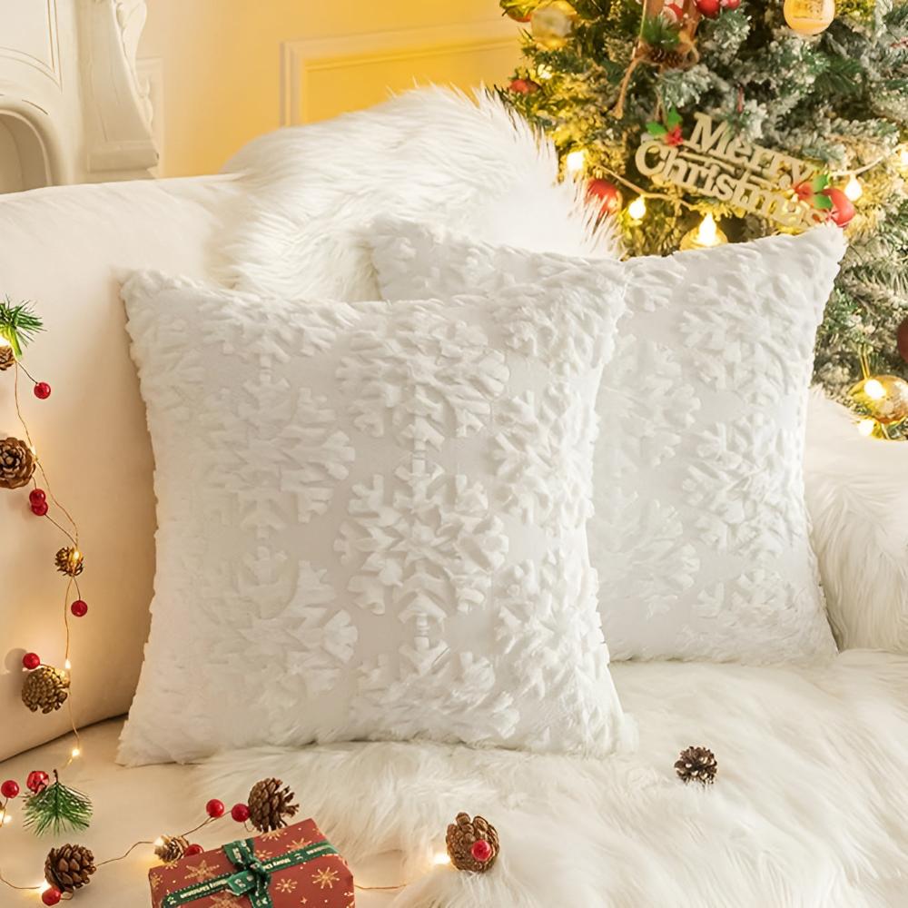 Textured Snowflake Cushion Cover – image 2