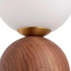 Glass Globe Table Lamp with Wood Base, UK Plug - view 15