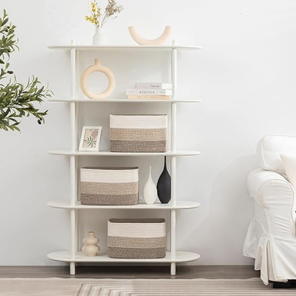 Rectangular Cotton Rope Storage Basket with Handles – image 6