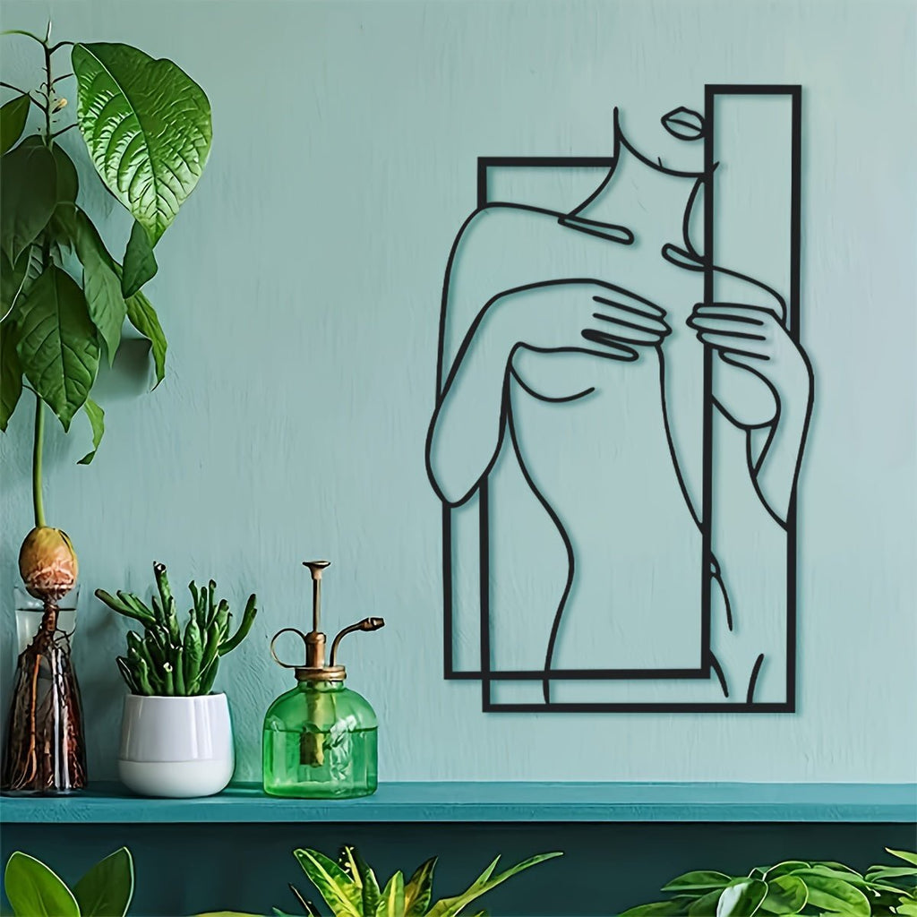 Abstract Face Metal Wall Decoration, 50 × 70 cm