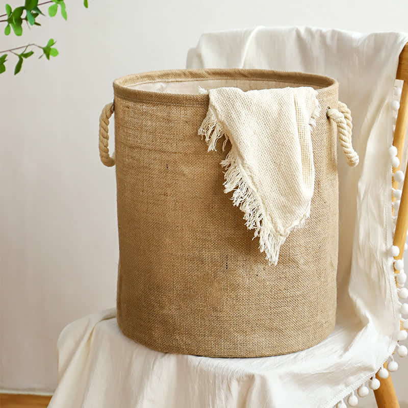 Cotton-Linen Foldable Laundry Basket – image 2