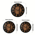 Vintage Roman Numeral Wooden Wall Clock — product view 4