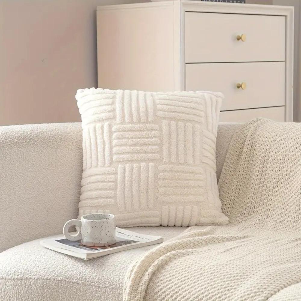 Textured Faux Fur Cushion Cover with Velvet Reverse – image 5