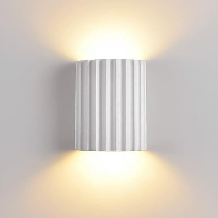 Ribbed Resin Wall Sconce with Push-Button Switch - view 1
