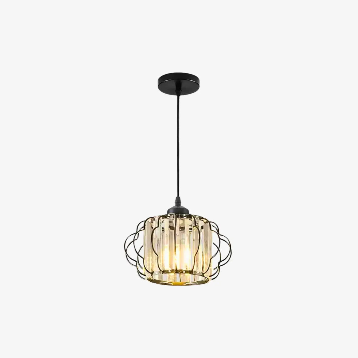 Prismatic Crystal Ceiling Light with Metal Fittings - view 1