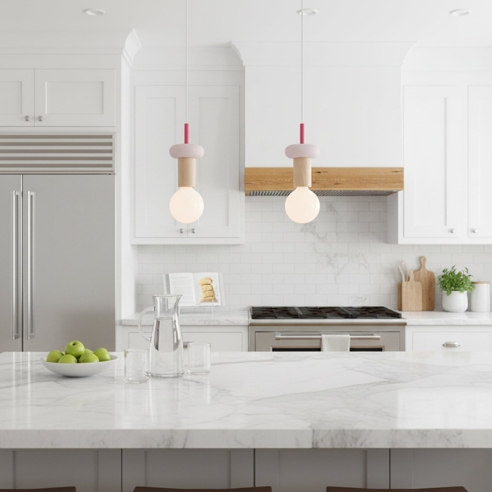 Geometric Wood Pendant Light, Sculptural Nordic Design - view 21