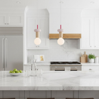 Geometric Wood Pendant Light, Sculptural Nordic Design - view 21
