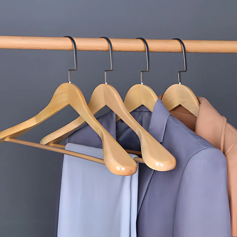 Wide-Shoulder Wooden Suit Hanger with Swivel Hook – image 1