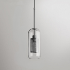 Glass and Perforated Metal Pendant Light, Industrial Style - view 39