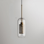Glass and Perforated Metal Pendant Light, Industrial Style - view 37
