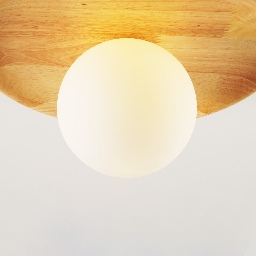 Wood-Shade LED Flush Ceiling Light, Scandinavian Style - view 21