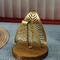 Gold Leaf Napkin Holder with Wooden Base – image 5