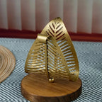 Gold Leaf Napkin Holder with Wooden Base – image 5