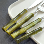 Green Bamboo Look Cutlery Set – product image 3