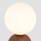 Glass Globe Table Lamp with Wood Base, UK Plug - view 14