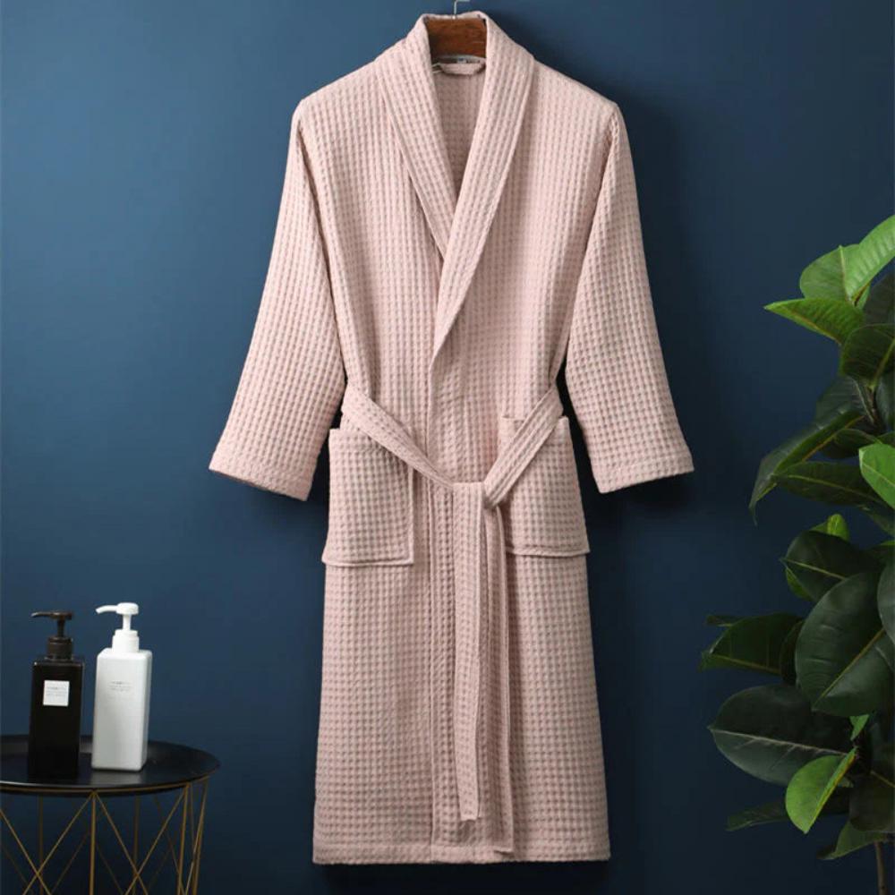 Waffle Bathrobe — Pink