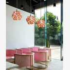 Floral Glass Pendant Light with Brass Fittings - view 28