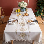Embroidered Jacquard Tassel Tablecloth – image 4