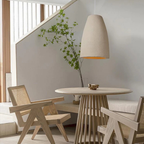 Textured Stone-Effect Pendant Light, Japandi Design - view 4