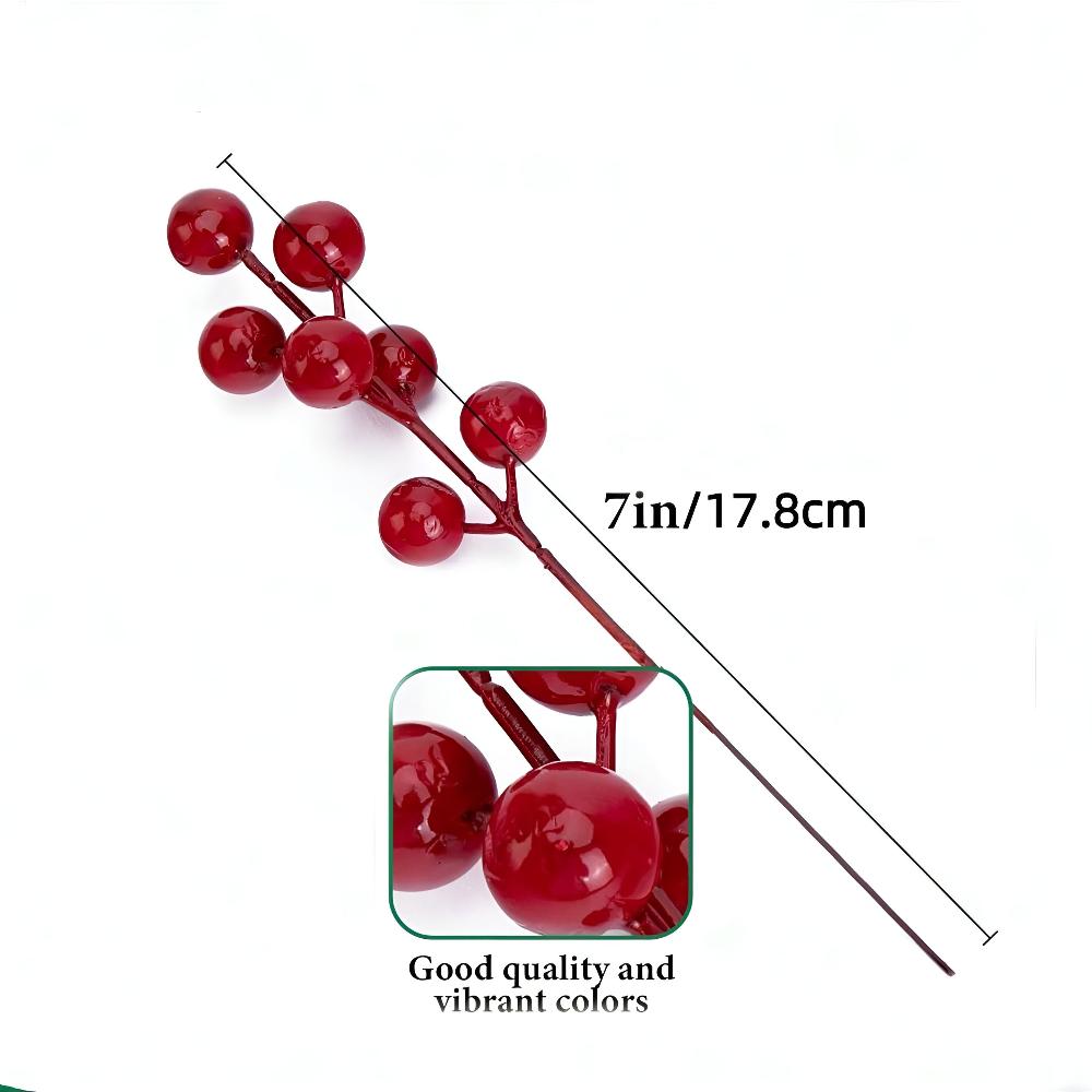 Artificial Pine Branch and Red Berry Decoration Set – image 4