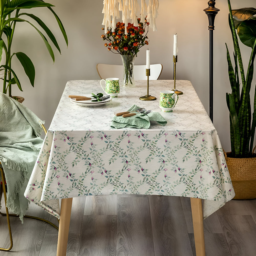 Floral Tablecloth, Soft Microfibre Dining Table Cover - product view 7