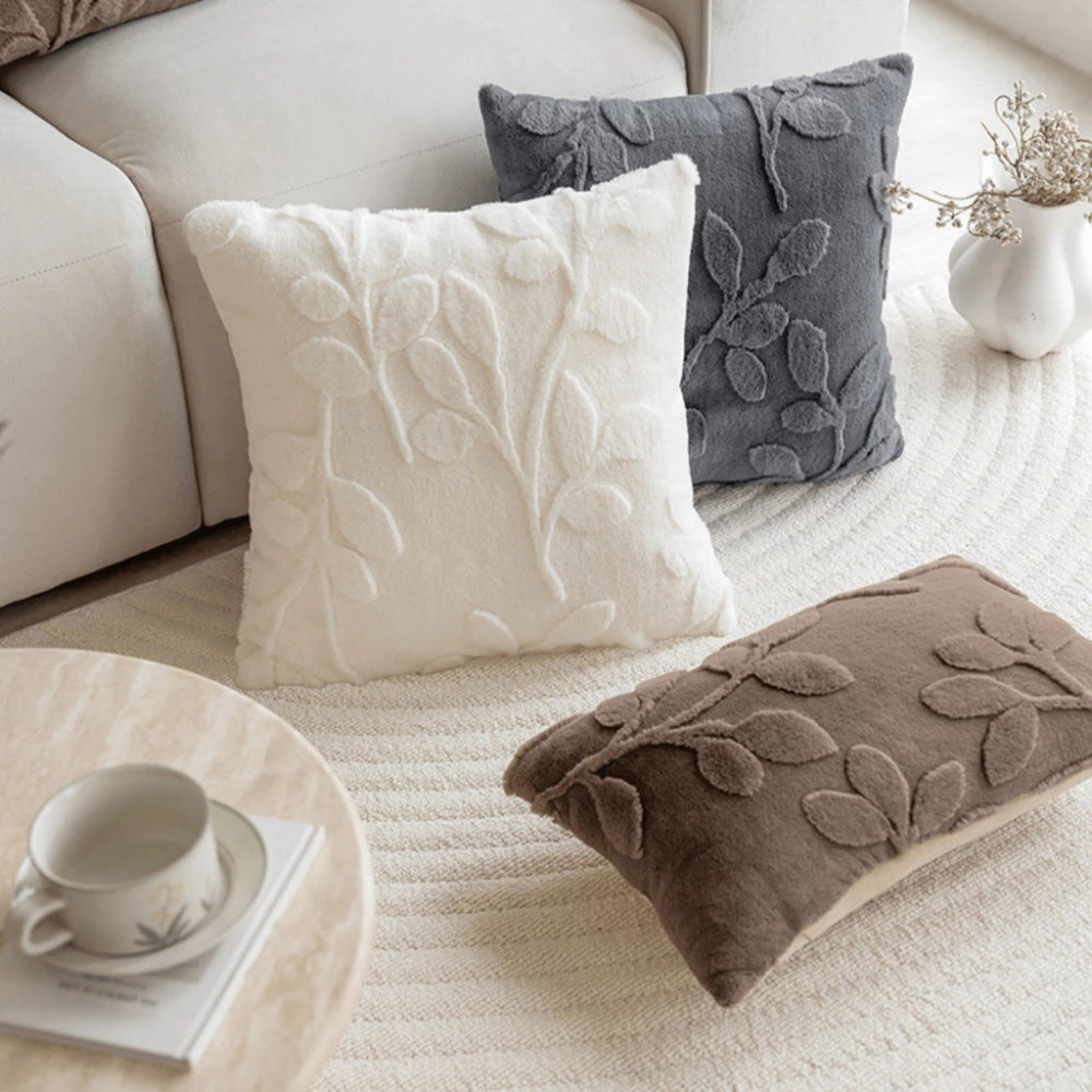 Plush Branch Pattern Cushion Cover – image 2