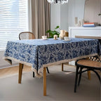 Blue Floral and Butterfly Tassel Tablecloth – image 4