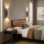 Travertine and Wood Wall Sconce with Up-and-Down Lighting - view 2