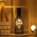 Bottle-Shaped Metal Table Lamp with Warm String Lights - view 7