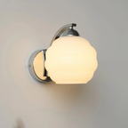 Ribbed Glass Globe Wall Sconce with Gold-Tone Fittings - view 25