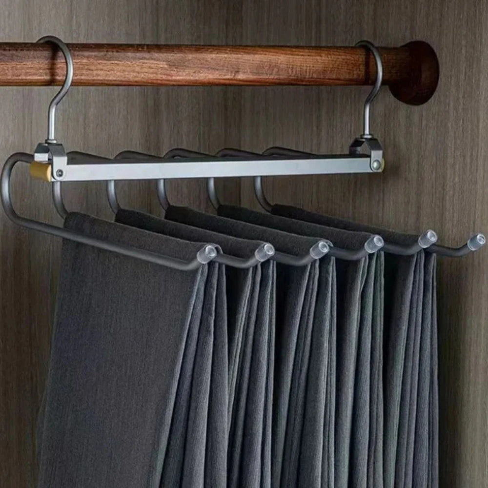 Folding Six-Bar Aluminium Trouser Hanger – image 3