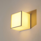 Fabric Cube LED Wall Sconce, White Japandi Design - view 16