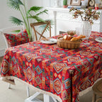 Geometric Jacquard Fringe Tablecloth – image 4