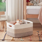 Rectangular Cotton Rope Storage Basket with Handles – image 1