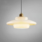 Layered Opal Glass Pendant Light, Art Deco Design - view 14