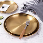 Gold-Tone Stainless Steel Serving Plate - product view 5